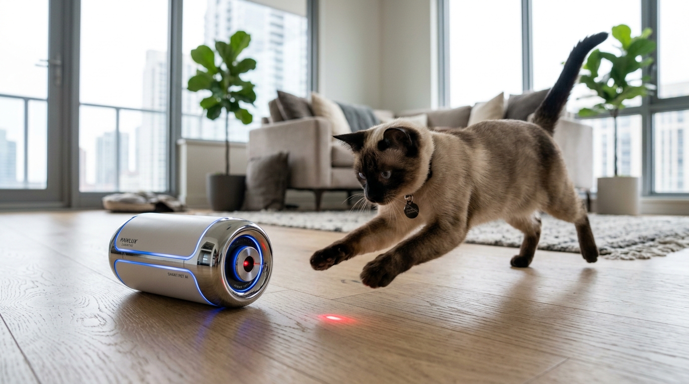 Interactive Laser Puzzles to Stimulate Highly Intelligent Felines