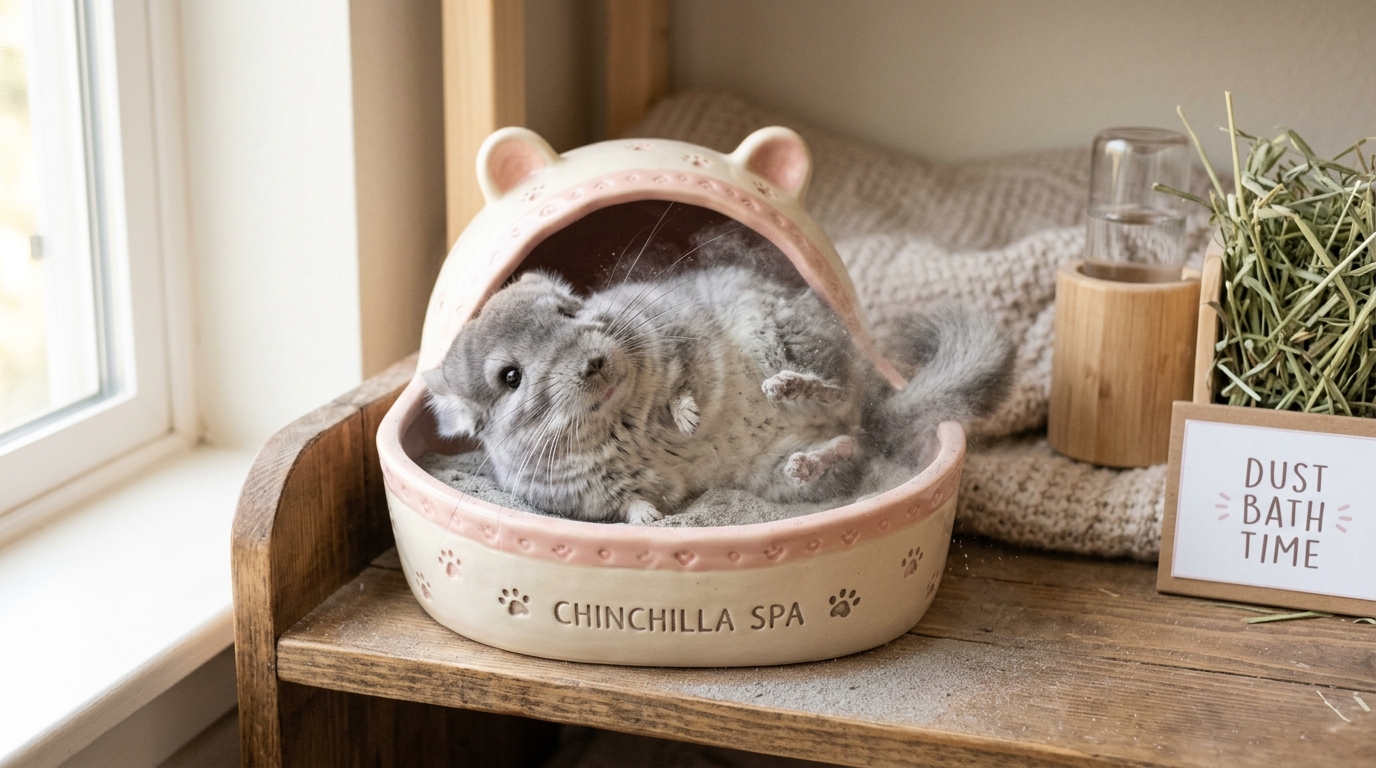 Best Chinchilla Dust Baths: Volcanic Pumice Powder & Ceramic Bath Houses